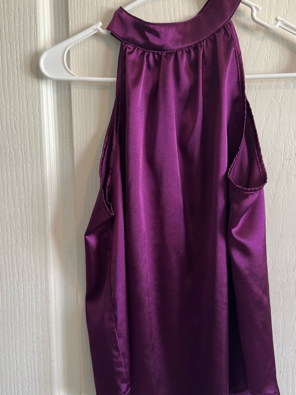 SHEIN Satin Halter Top — Plum Purple